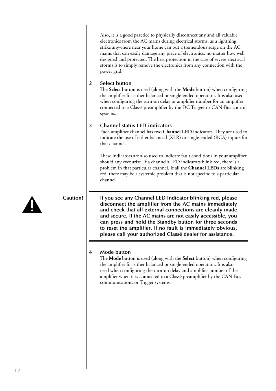 Classe Audio CA-2200 User Manual | Page 12 / 30