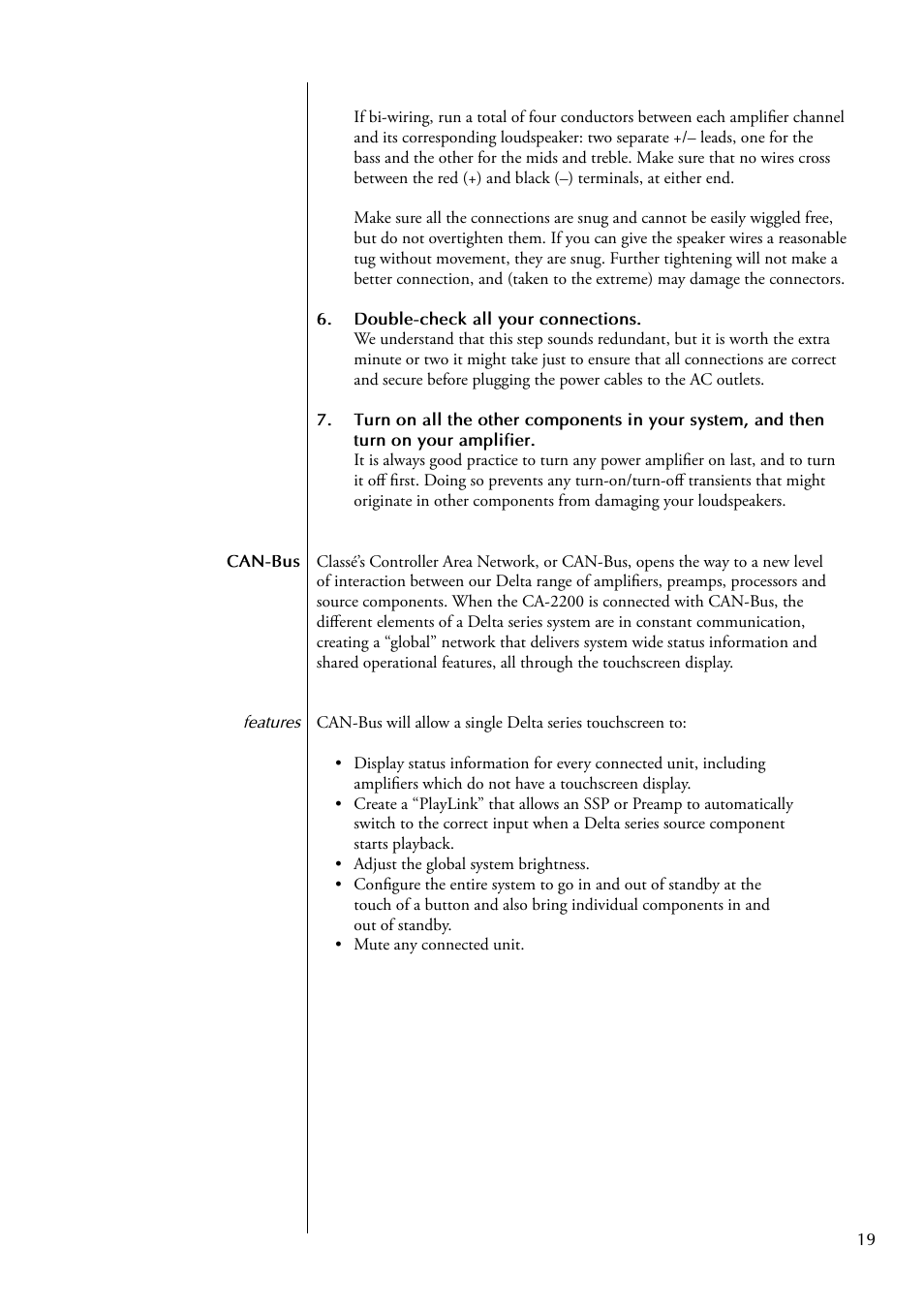 Classe Audio CA-2200 User Manual | Page 19 / 30