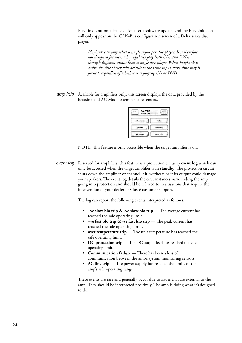 Classe Audio CA-2200 User Manual | Page 24 / 30