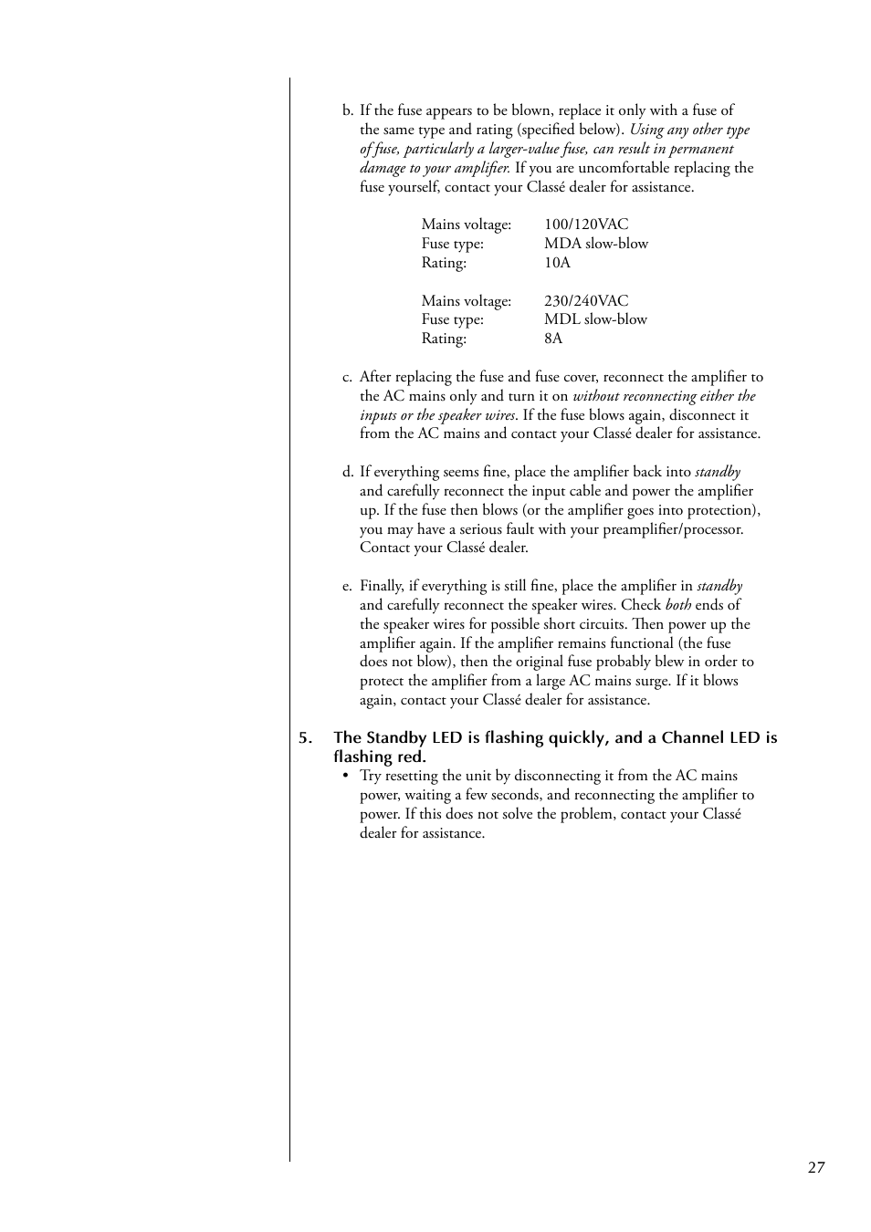 Classe Audio CA-2200 User Manual | Page 27 / 30