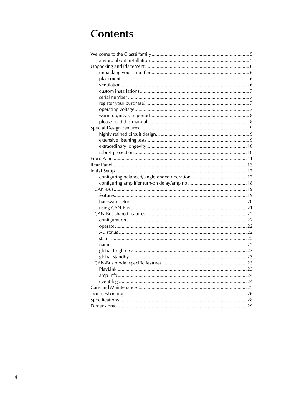 Classe Audio CA-2200 User Manual | Page 4 / 30