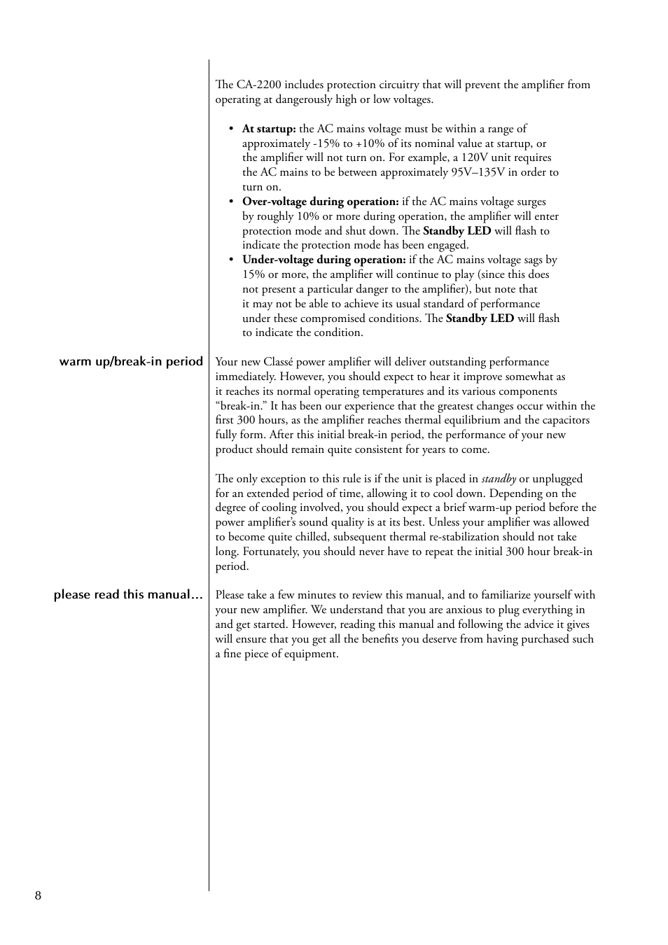 Classe Audio CA-2200 User Manual | Page 8 / 30