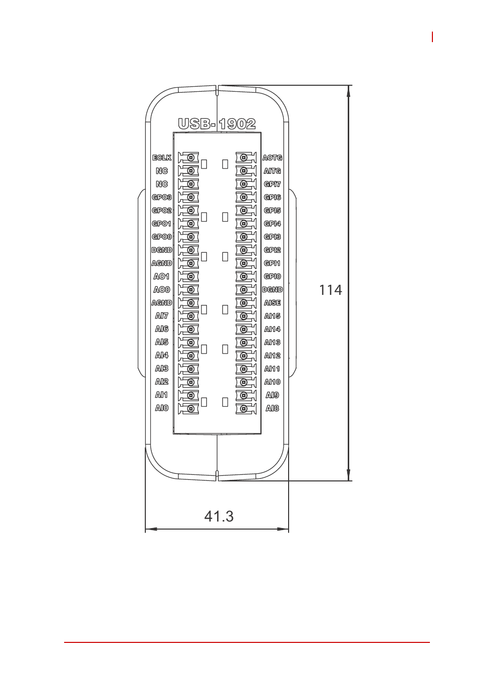 Figure 2-3, Usb-1902 module front view | ADLINK USB-1903 User Manual | Page 27 / 84