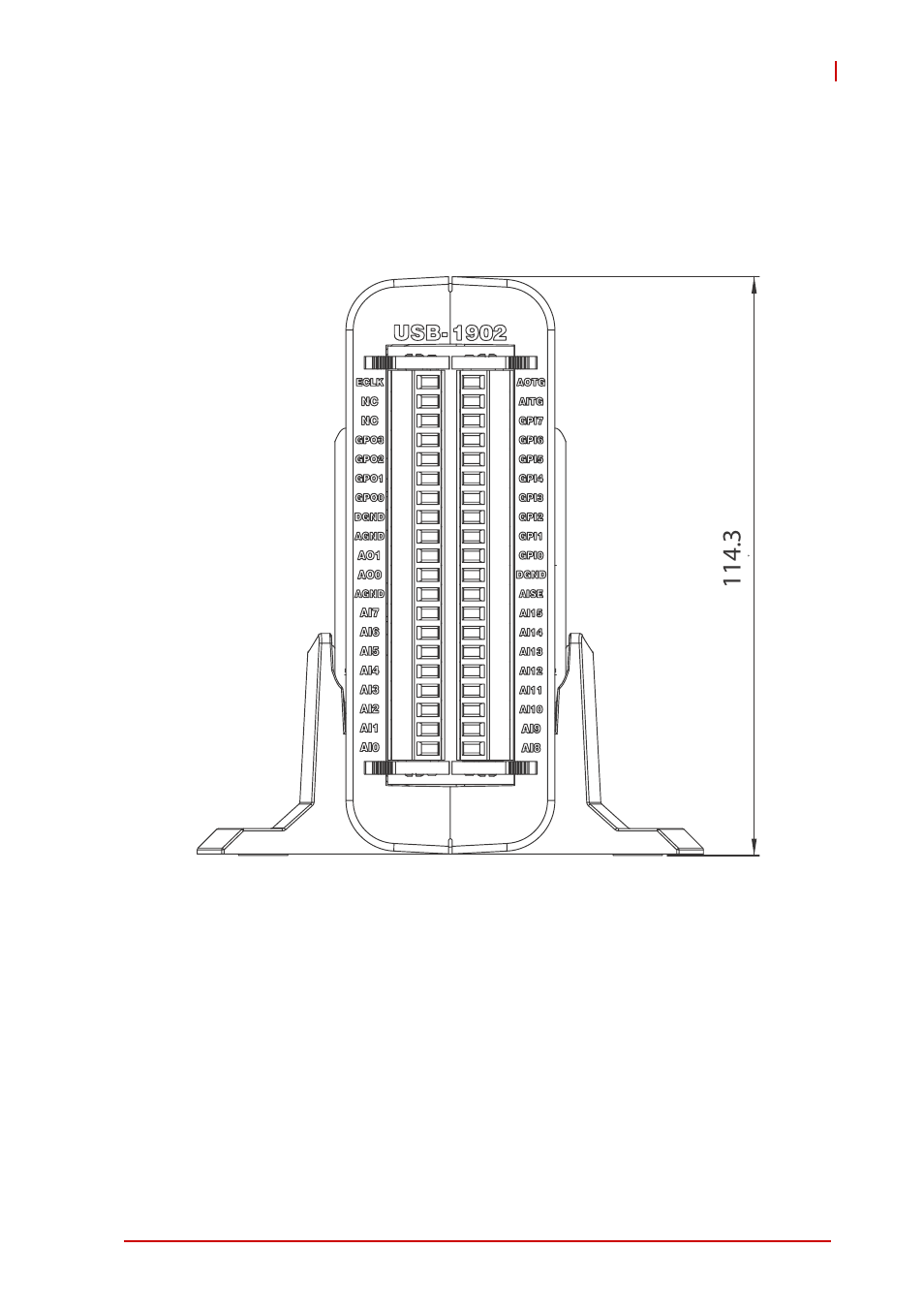 Figure 2-6, Module in stand front view | ADLINK USB-1903 User Manual | Page 29 / 84