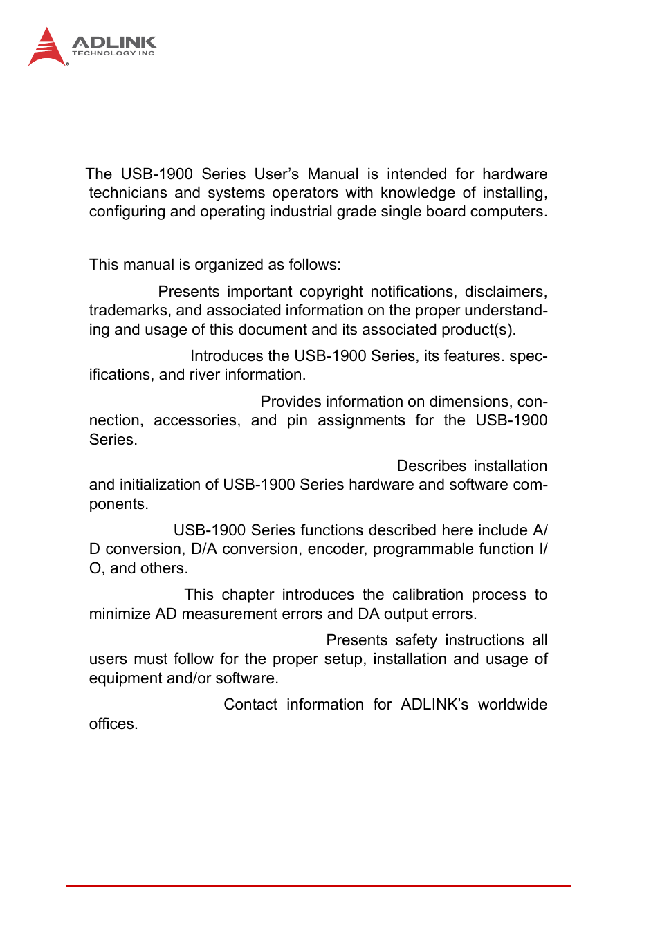 ADLINK USB-1903 User Manual | Page 4 / 84