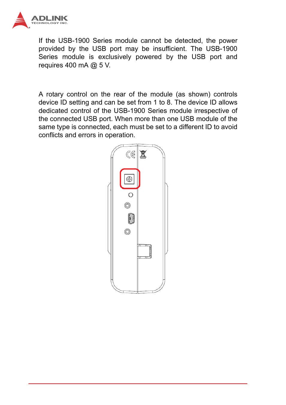 2 device id, Device id, Figure 3-2 | Device id selection control | ADLINK USB-1903 User Manual | Page 46 / 84
