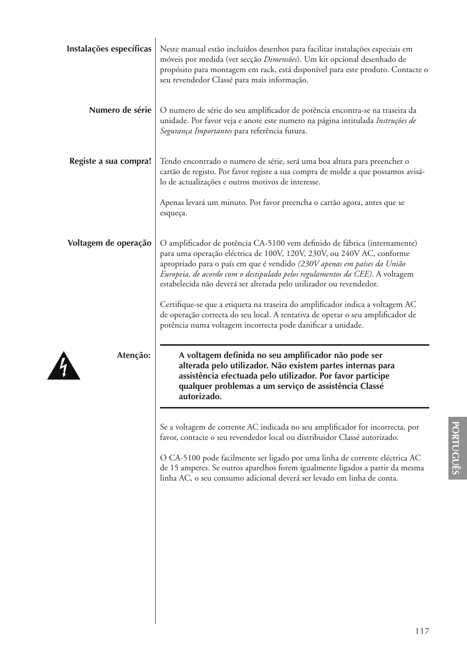 Classe Audio CA-5100 User Manual | Page 117 / 180