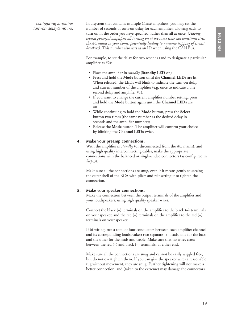Classe Audio CA-5100 User Manual | Page 19 / 180
