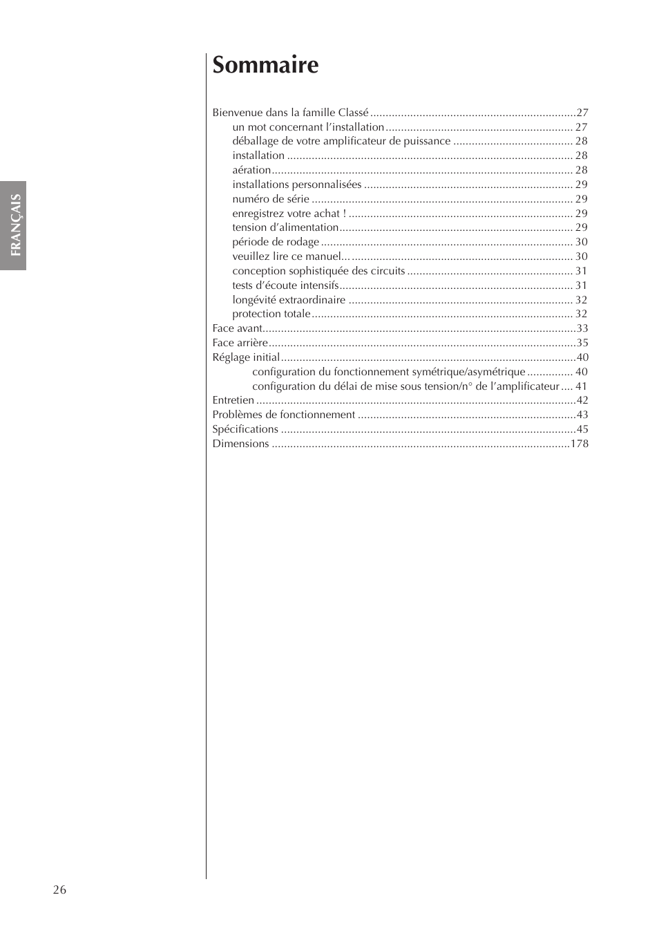Sommaire | Classe Audio CA-5100 User Manual | Page 26 / 180