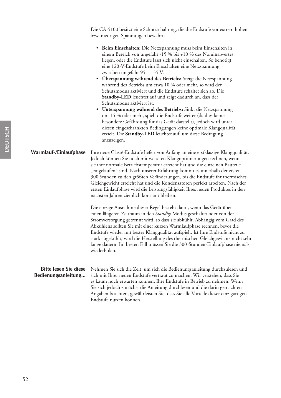 Classe Audio CA-5100 User Manual | Page 52 / 180