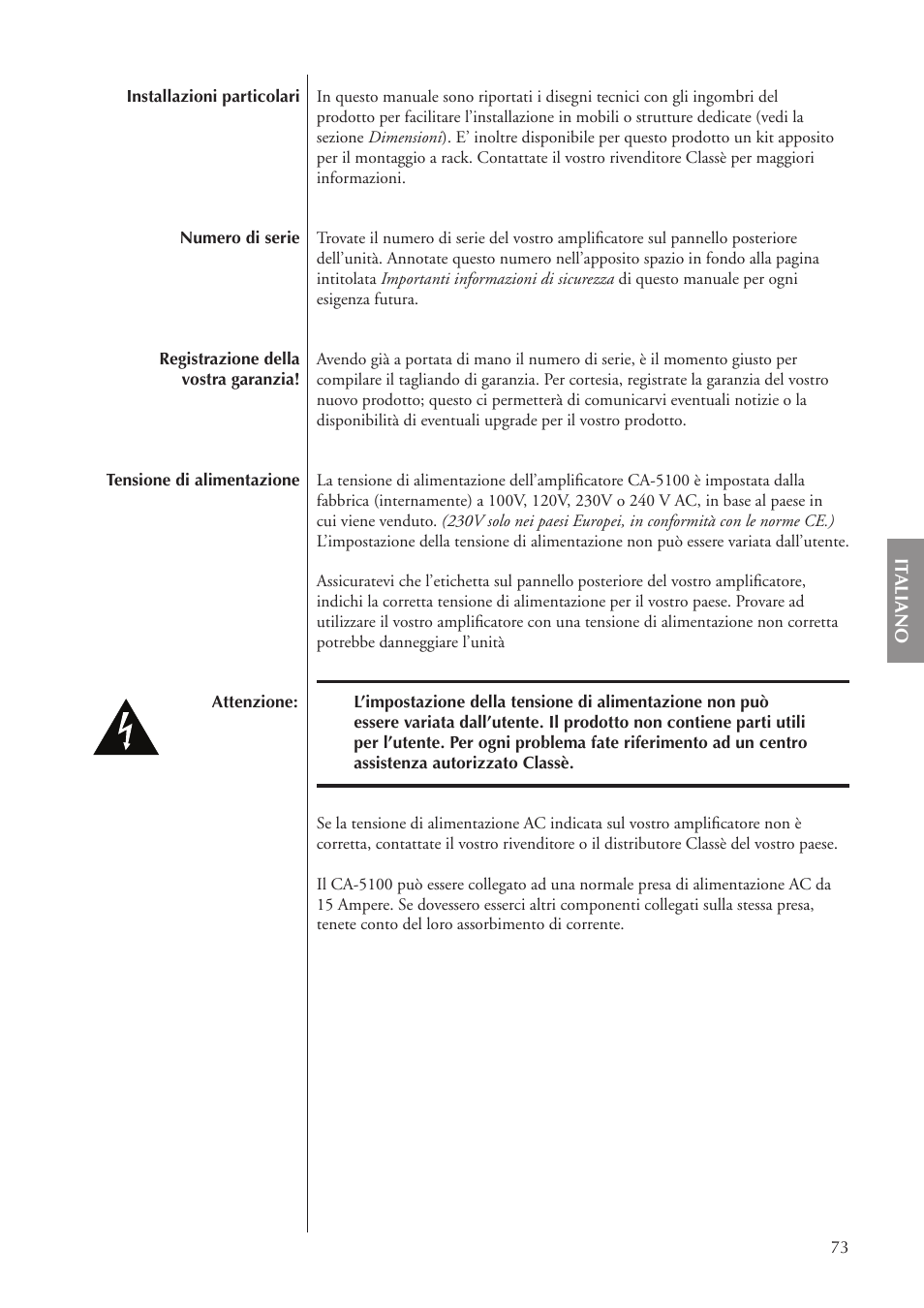 Classe Audio CA-5100 User Manual | Page 73 / 180