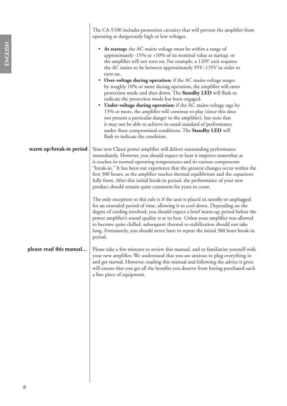 Classe Audio CA-5100 User Manual | Page 8 / 180