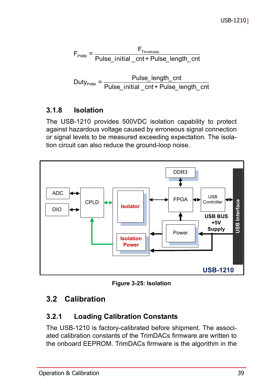 8 isolation, 2 calibration, 1 loading calibration constants | Isolation, Calibration, Loading calibration constants, Figure 3-25 | ADLINK USB-1210 User Manual | Page 49 / 54