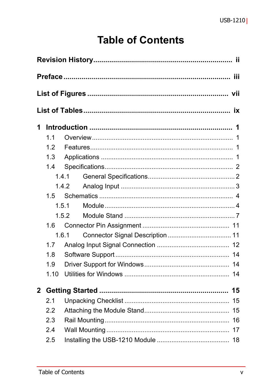 ADLINK USB-1210 User Manual | Page 5 / 54