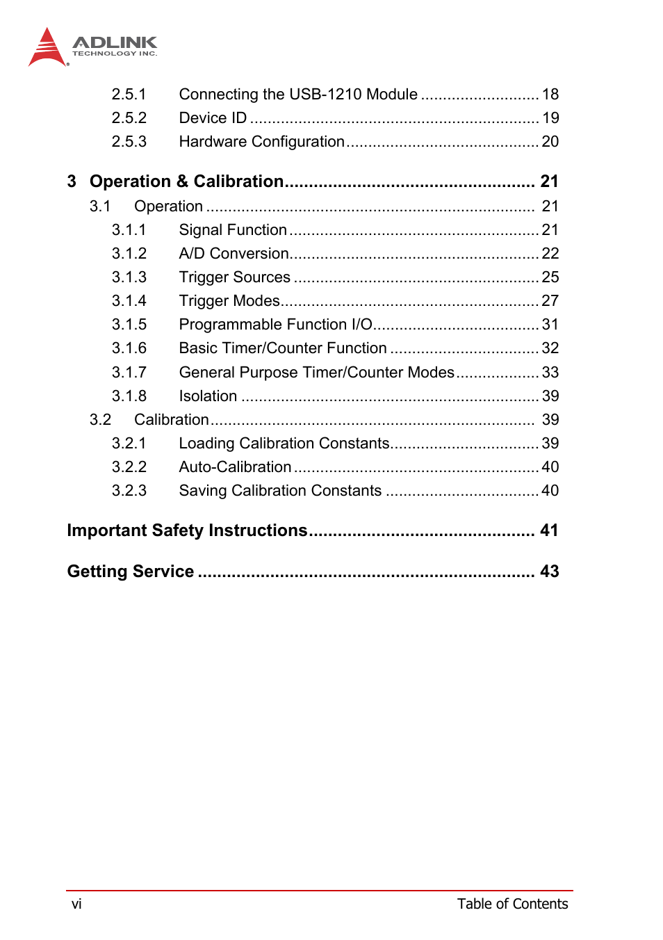 ADLINK USB-1210 User Manual | Page 6 / 54