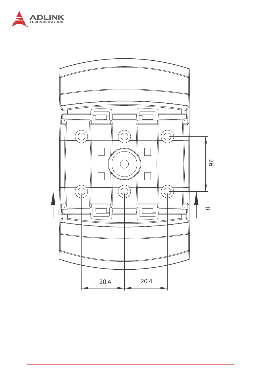 Figure 1-8, Module stand top view | ADLINK USB-2401 User Manual | Page 26 / 60