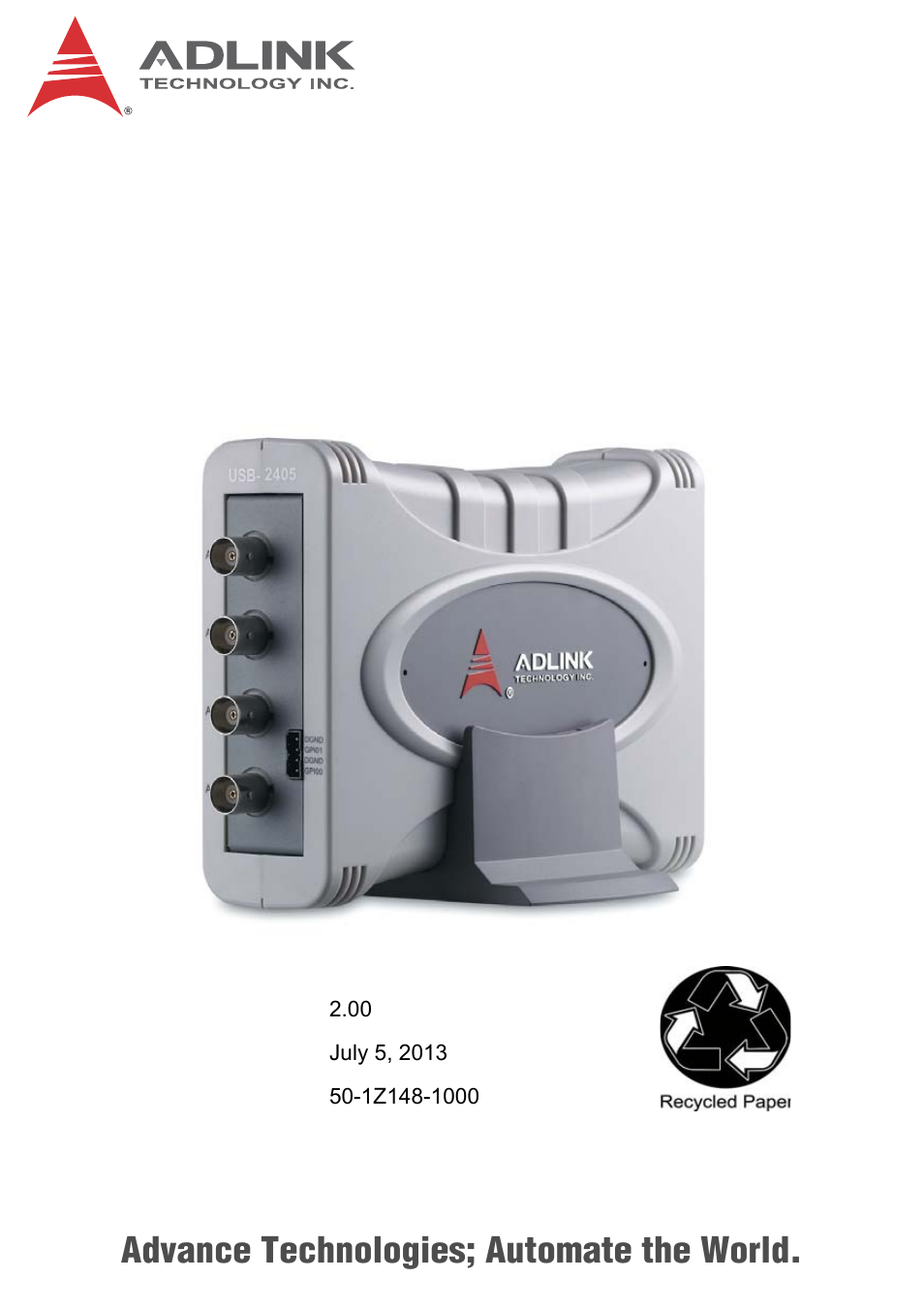 ADLINK USB-2405 User Manual | 56 pages