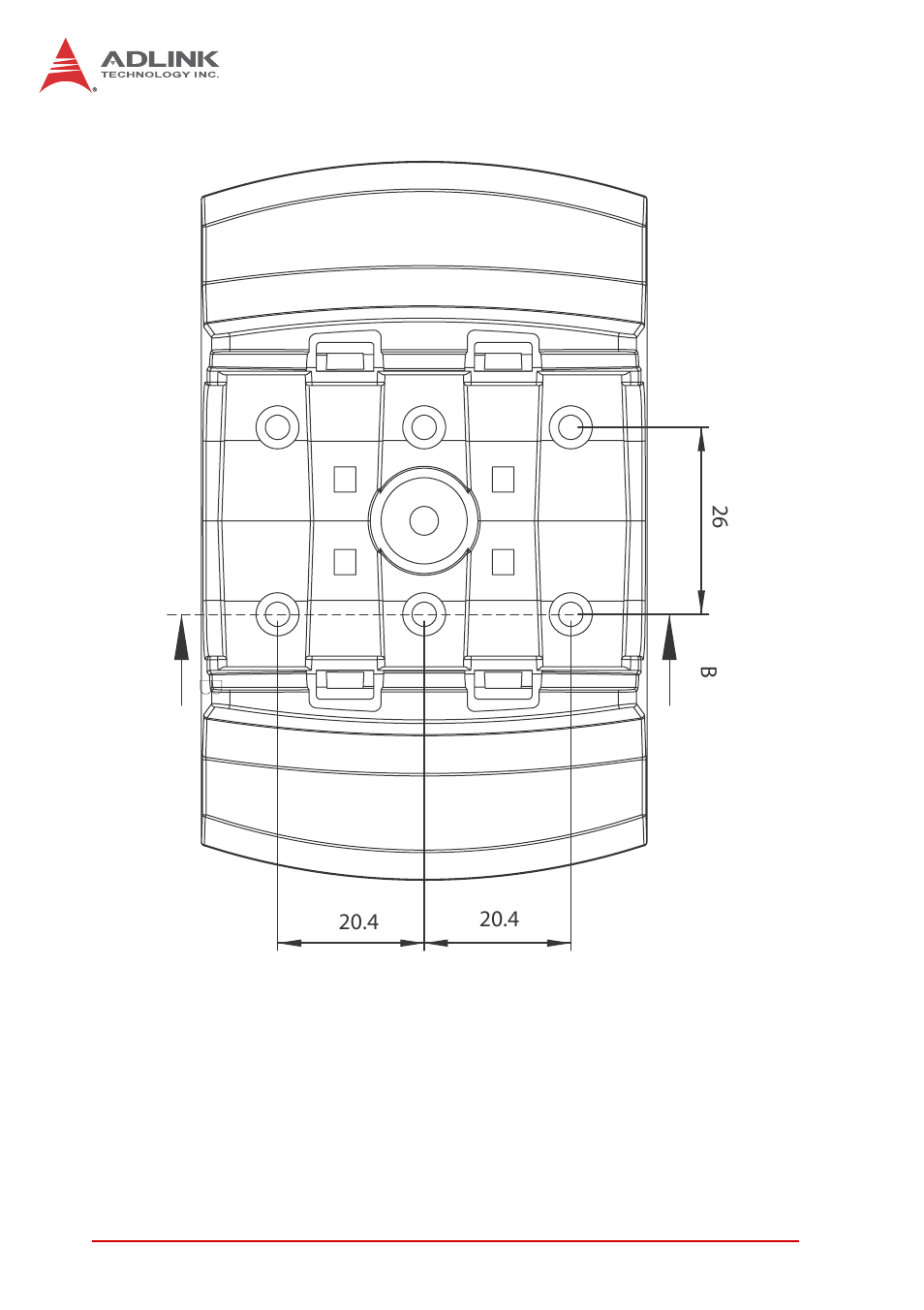 Figure 1-8, Module stand top view | ADLINK USB-2405 User Manual | Page 24 / 56