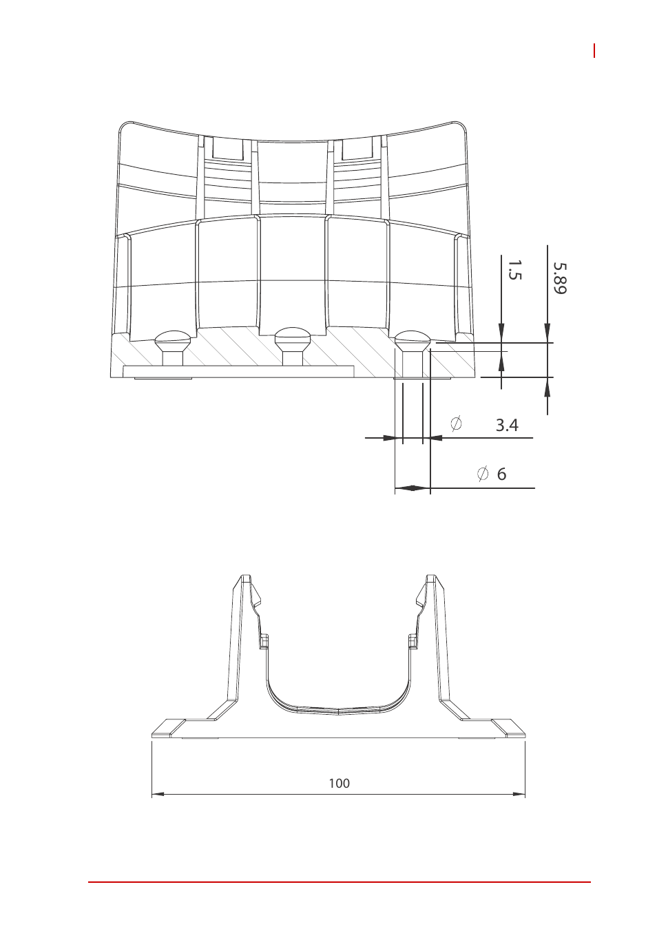 Figure 1-9, Module stand side cutaway view, Figure 1-10 | Module stand front view | ADLINK USB-2405 User Manual | Page 25 / 56