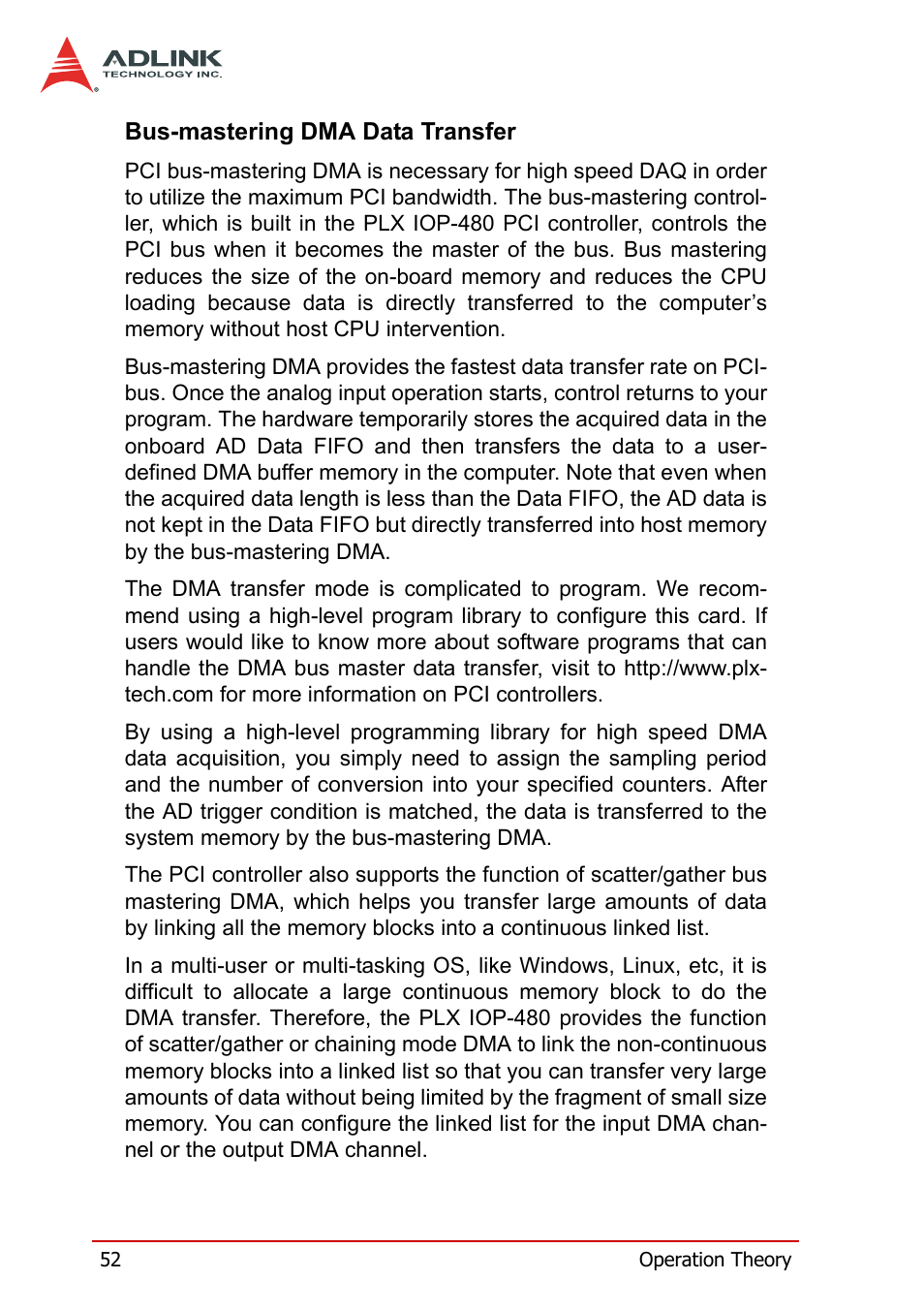 Bus-mastering dma data transfer | ADLINK PXI-2208 User Manual | Page 64 / 100