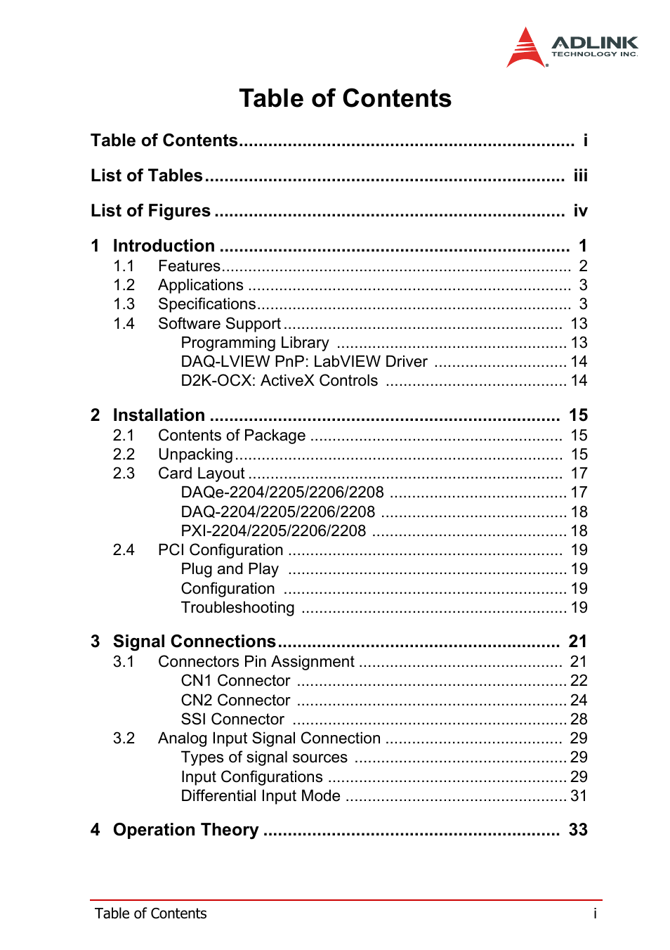 ADLINK PXI-2208 User Manual | Page 7 / 100