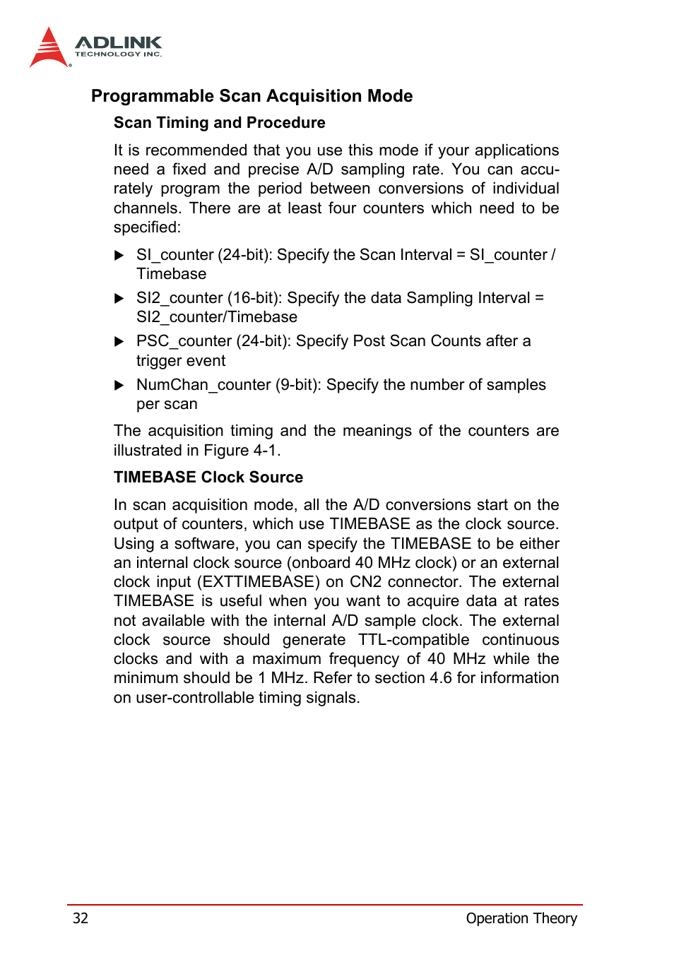 Programmable scan acquisition mode | ADLINK DAQe-2214 User Manual | Page 44 / 94