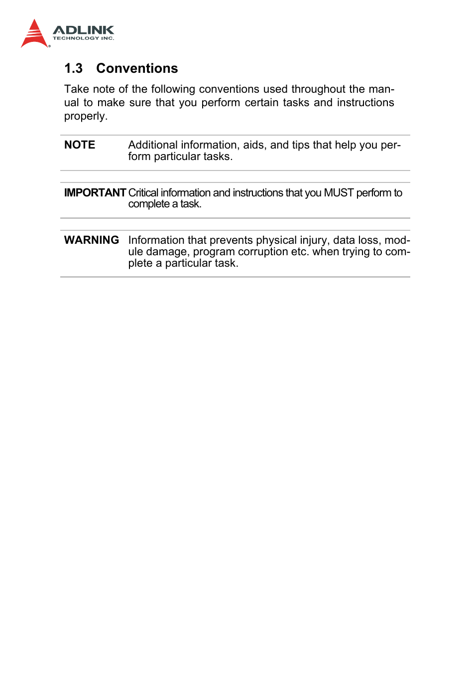 3 conventions | ADLINK DAQe-2214 User Manual | Page 6 / 94