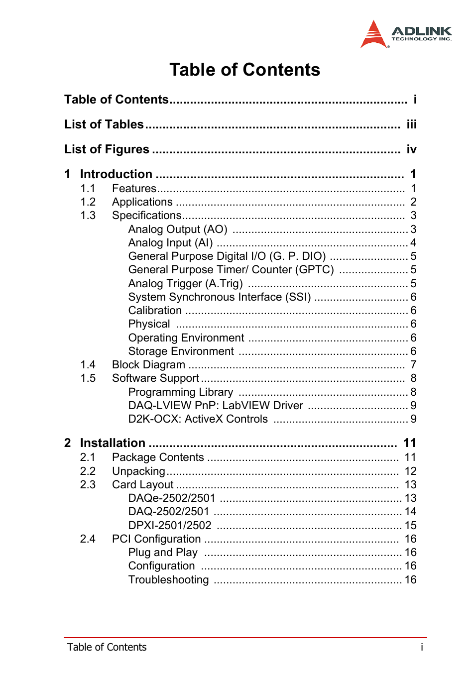 ADLINK DAQe-2502 User Manual | Page 7 / 74