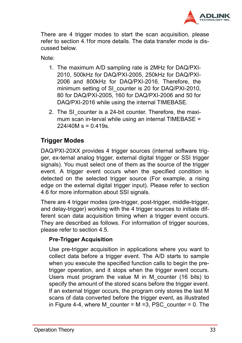 Trigger modes | ADLINK PXI-2006 User Manual | Page 43 / 84