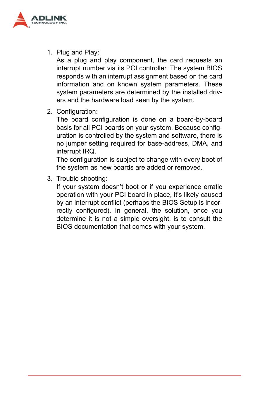 6 pci configuration, Pci configuration | ADLINK PXI-2022 User Manual | Page 24 / 60
