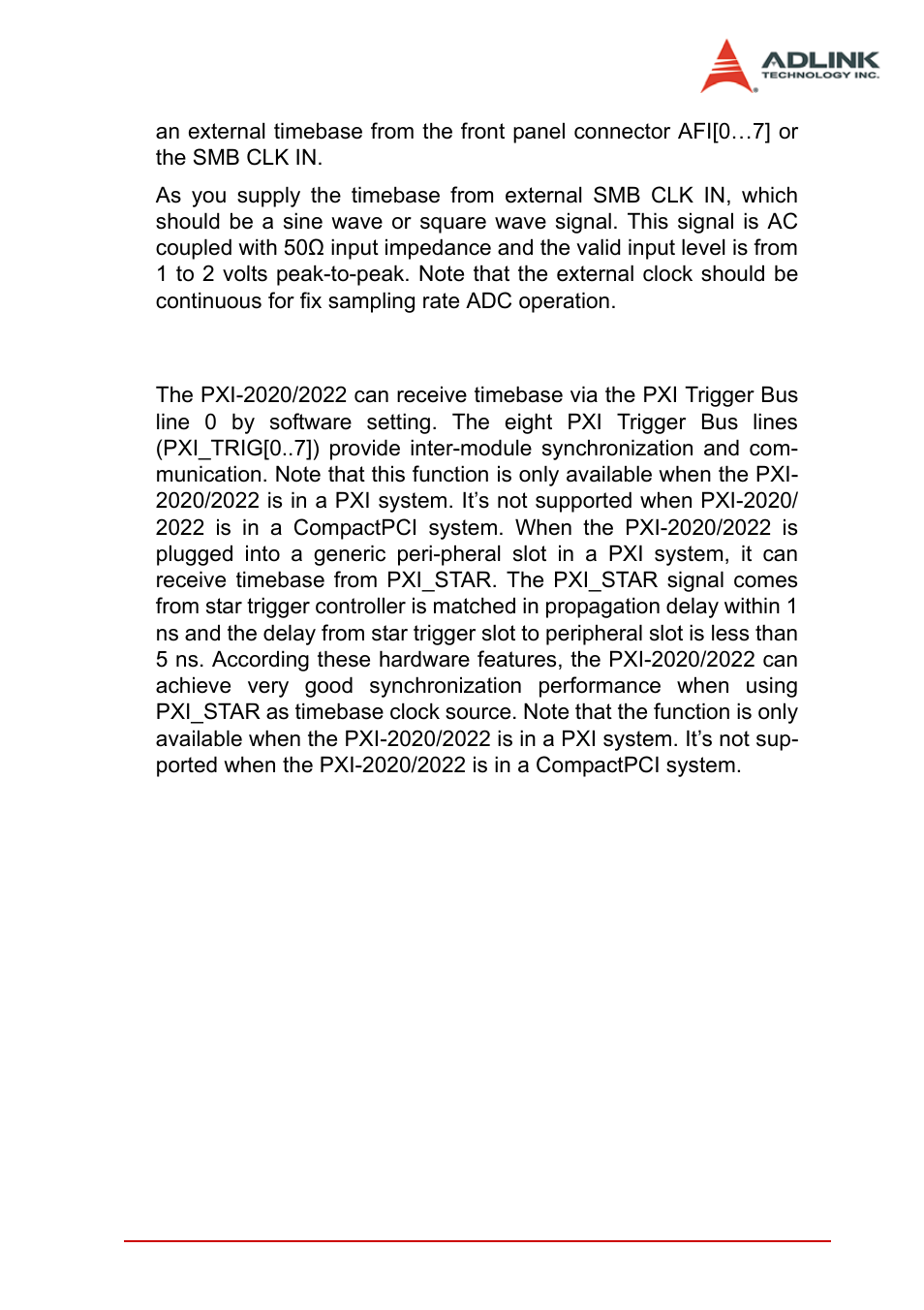 3 external clock from pxi interfaces, External clock from pxi interfaces | ADLINK PXI-2022 User Manual | Page 37 / 60