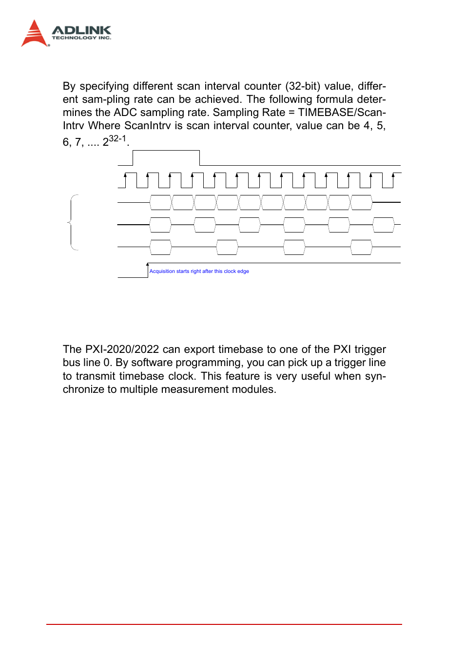 4 sampling rate control, 5 timebase exporting, Sampling rate control | Timebase exporting, 30 function block and operation theory | ADLINK PXI-2022 User Manual | Page 38 / 60