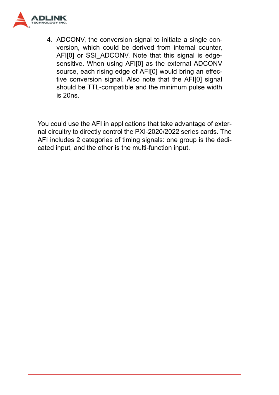 2 auxiliary function inputs (afi), Auxiliary function inputs (afi) | ADLINK PXI-2022 User Manual | Page 44 / 60