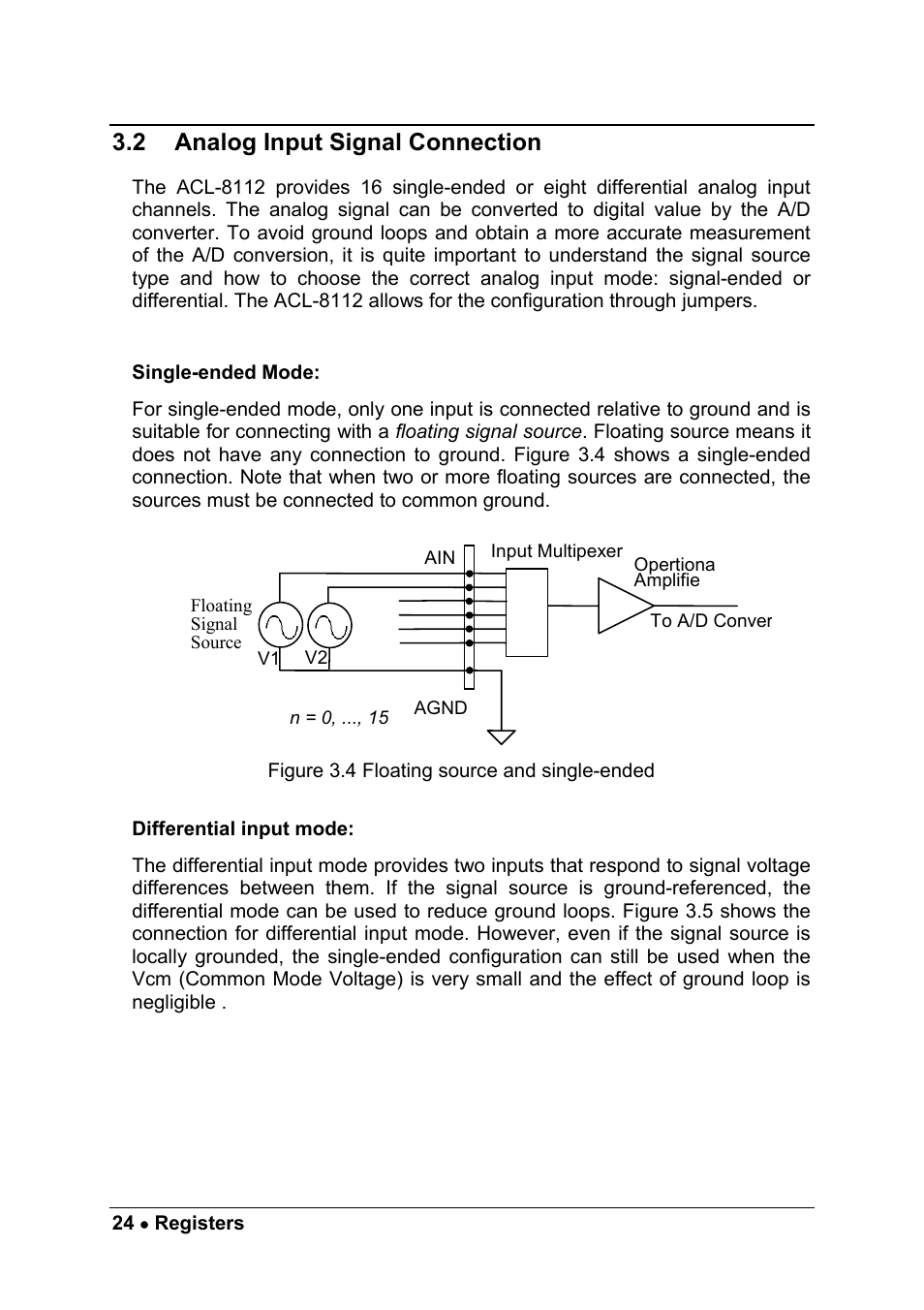2 analog input signal connection | ADLINK ACL-8112 Series User Manual | Page 32 / 93