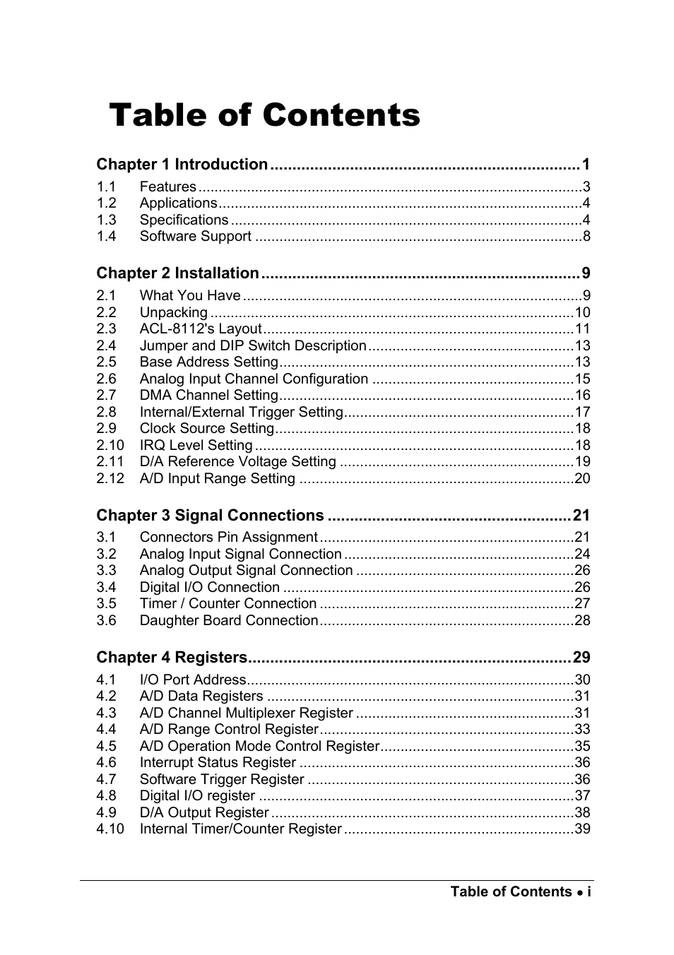 ADLINK ACL-8112 Series User Manual | Page 5 / 93