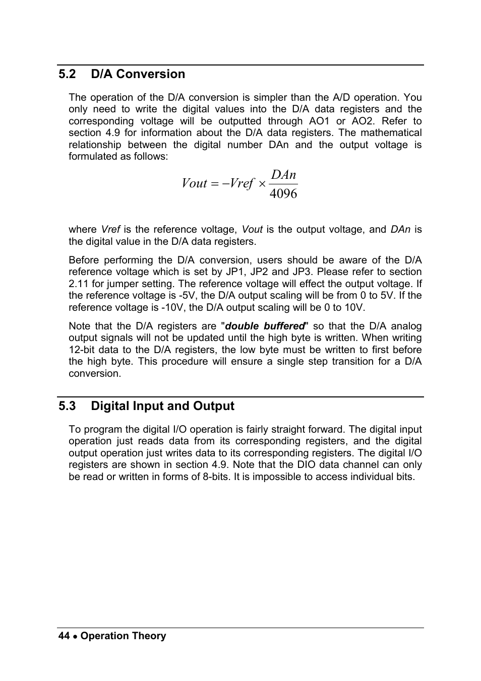 Vout vref dan = − × 4096 | ADLINK ACL-8112 Series User Manual | Page 52 / 93