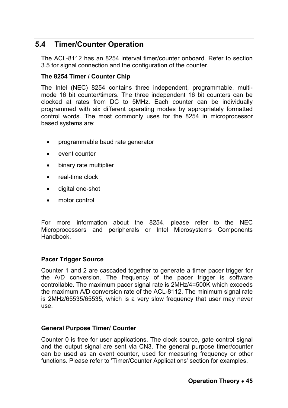 4 timer/counter operation | ADLINK ACL-8112 Series User Manual | Page 53 / 93