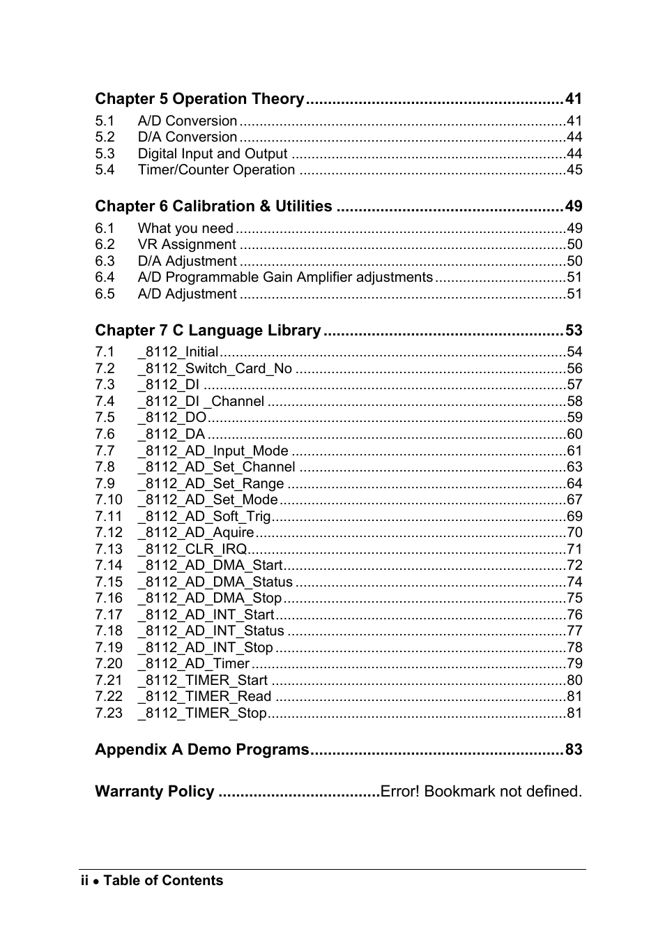 ADLINK ACL-8112 Series User Manual | Page 6 / 93