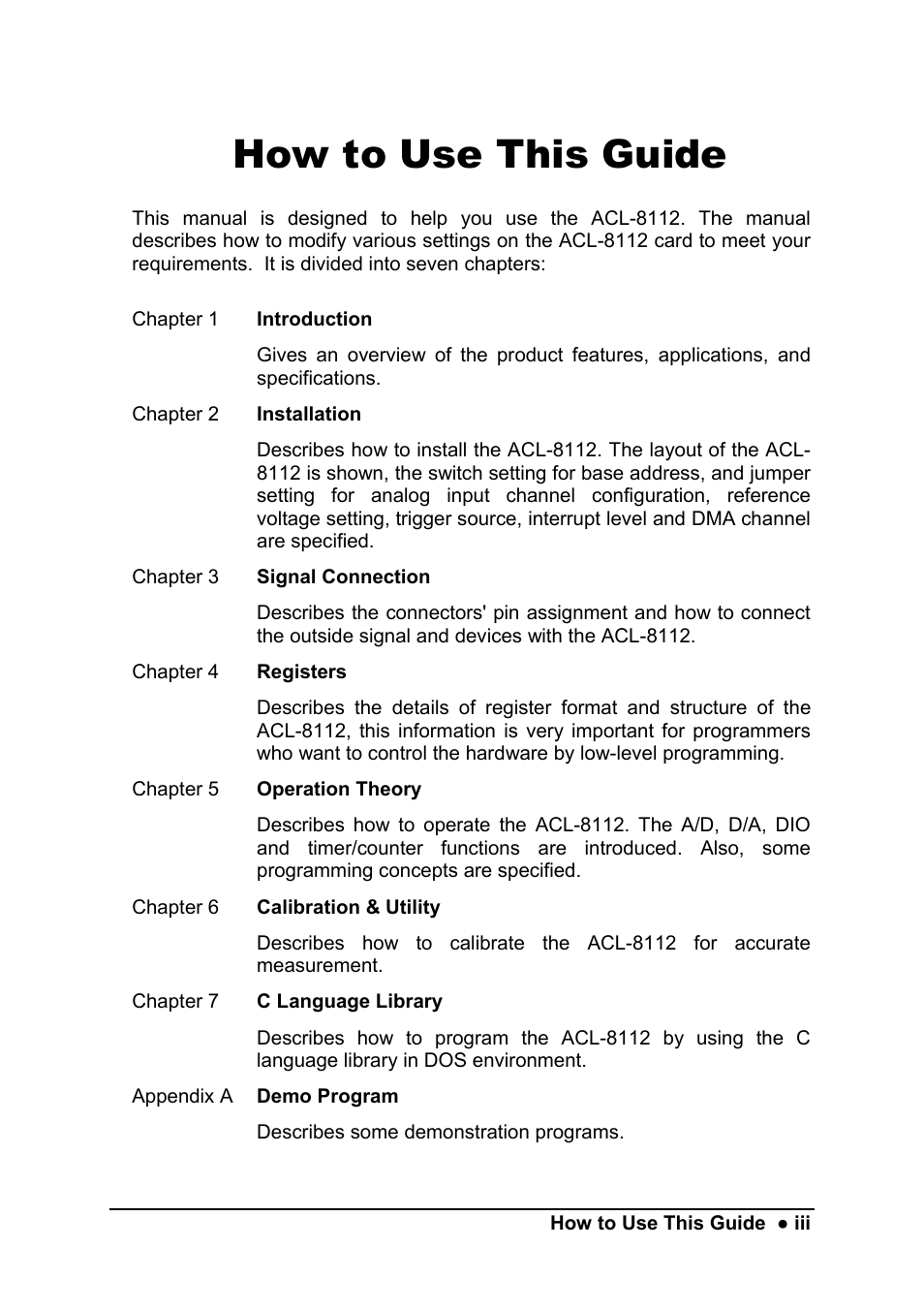 How to use this guide | ADLINK ACL-8112 Series User Manual | Page 7 / 93