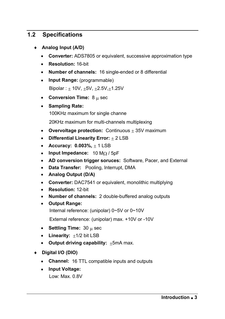 2 specifications | ADLINK ACL-8216 User Manual | Page 11 / 75