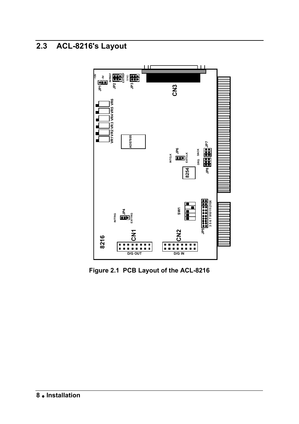 8 • installation, Cn 3 | ADLINK ACL-8216 User Manual | Page 16 / 75