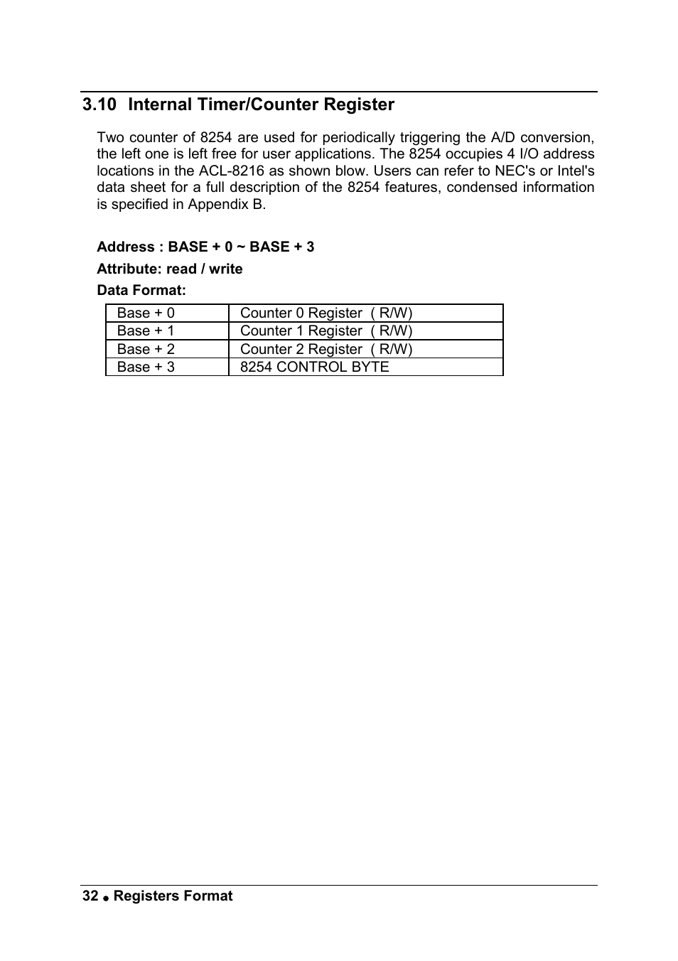 10 internal timer/counter register | ADLINK ACL-8216 User Manual | Page 40 / 75