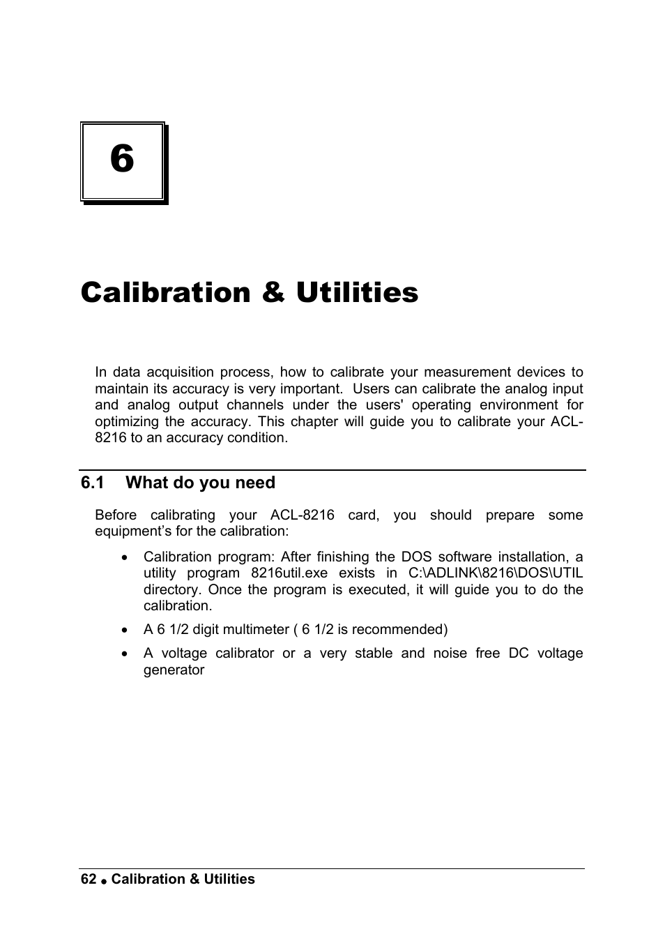 Calibration & utilities | ADLINK ACL-8216 User Manual | Page 70 / 75