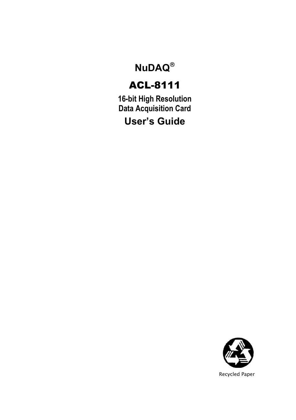 ADLINK ACL-8111 User Manual | 61 pages