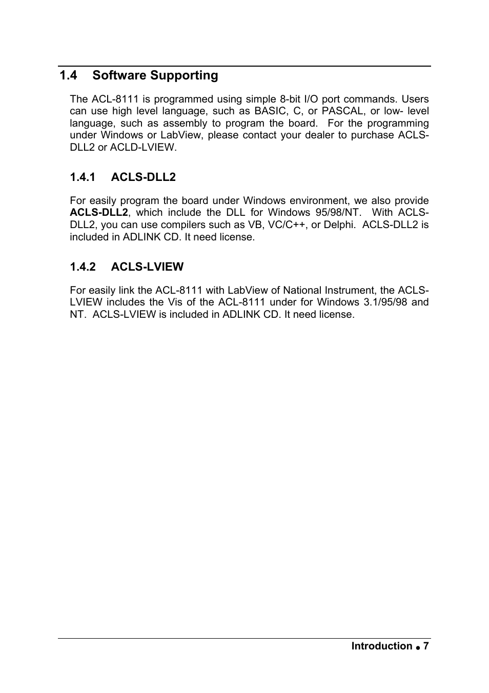 ADLINK ACL-8111 User Manual | Page 13 / 61