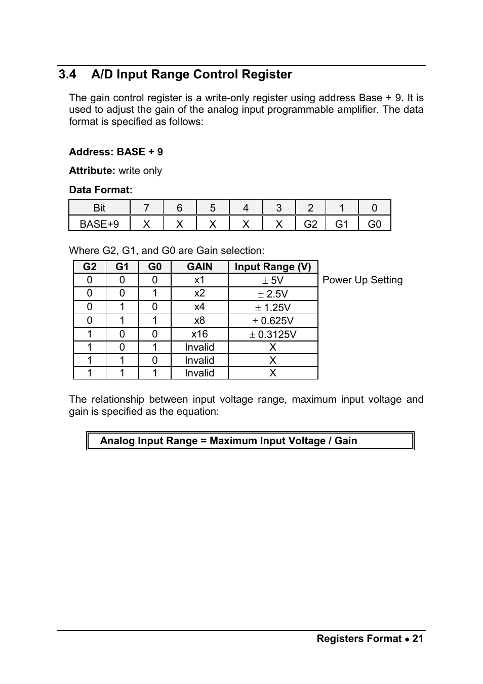 4 a/d input range control register | ADLINK ACL-8111 User Manual | Page 27 / 61