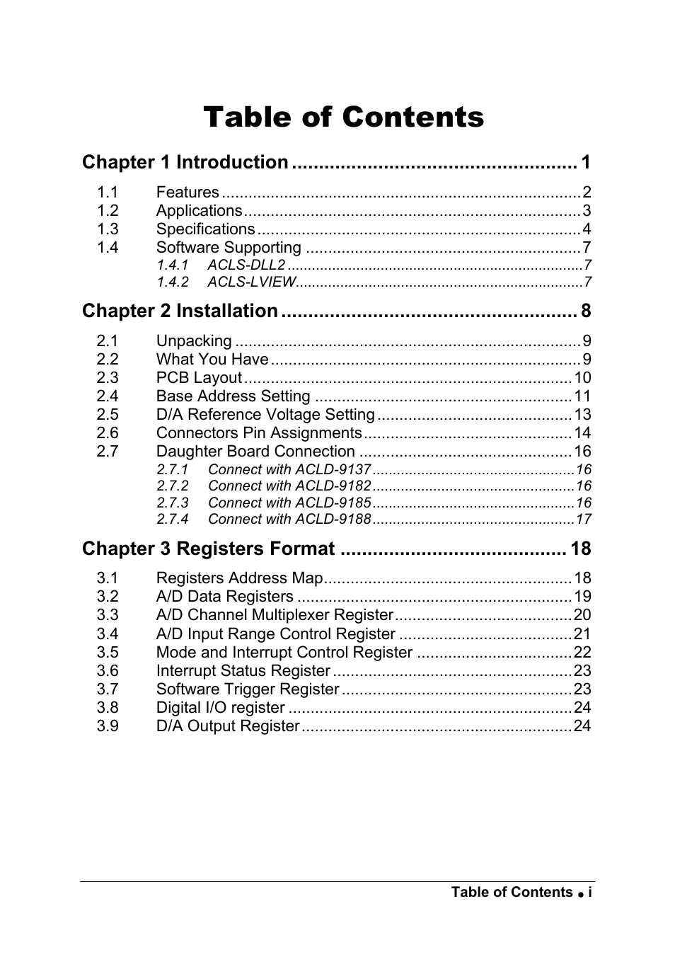 ADLINK ACL-8111 User Manual | Page 5 / 61