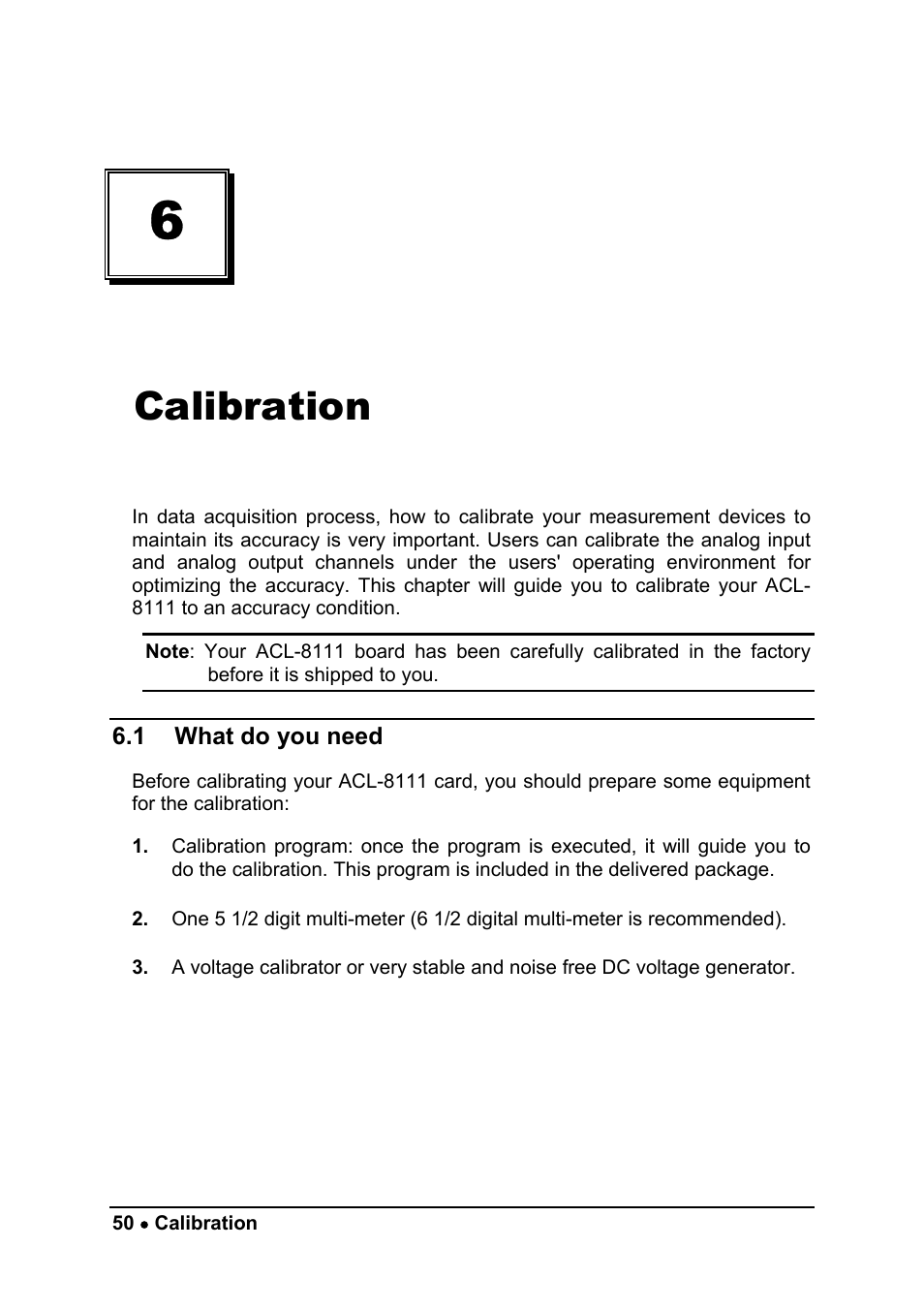 Calibration | ADLINK ACL-8111 User Manual | Page 56 / 61