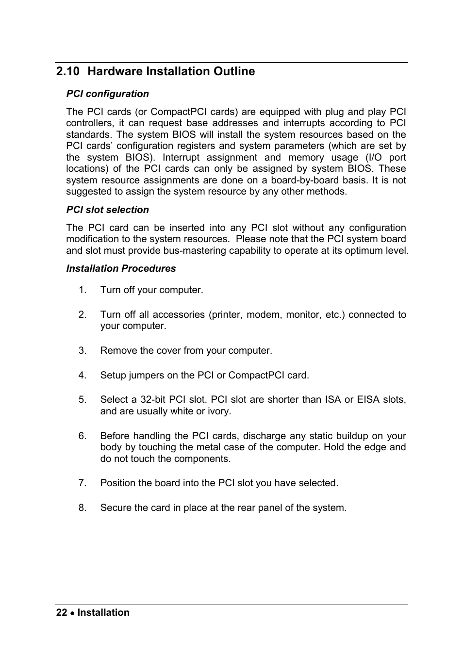 10 hardware installation outline | ADLINK PCM-9112+ User Manual | Page 30 / 94