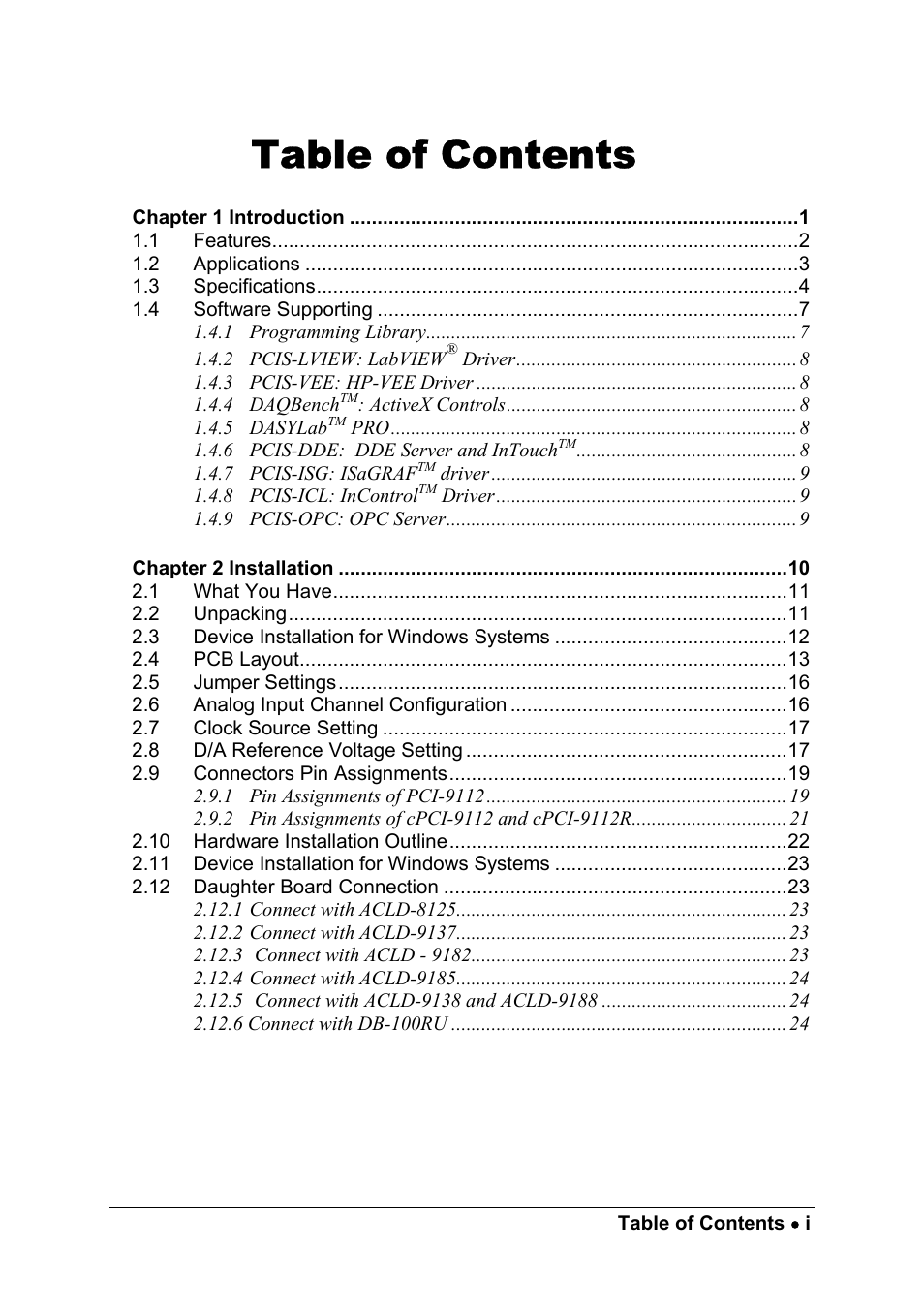 ADLINK PCM-9112+ User Manual | Page 5 / 94